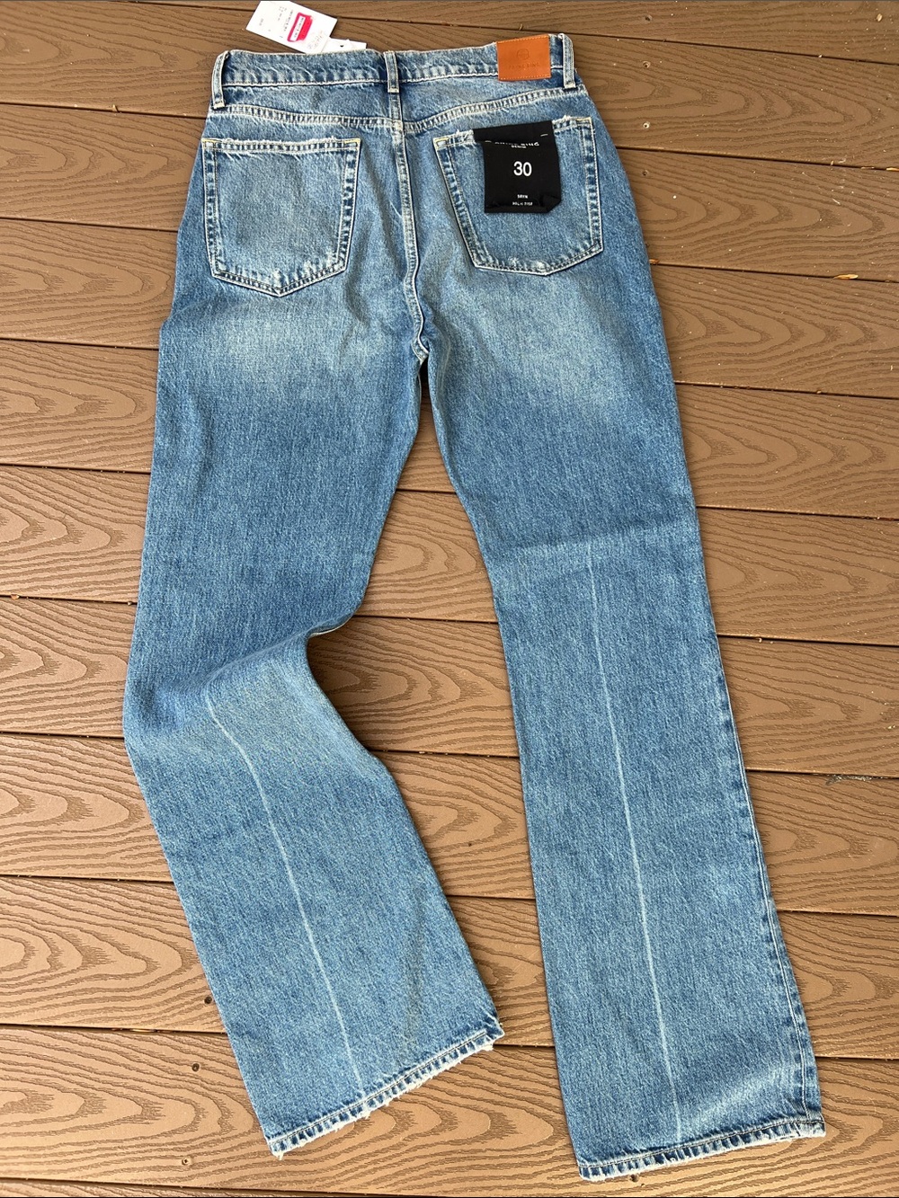Anine Bing Women's High Rise Straight Leg Jeans - Light Blue Denim. Size: 30 - Picture 7 of 8